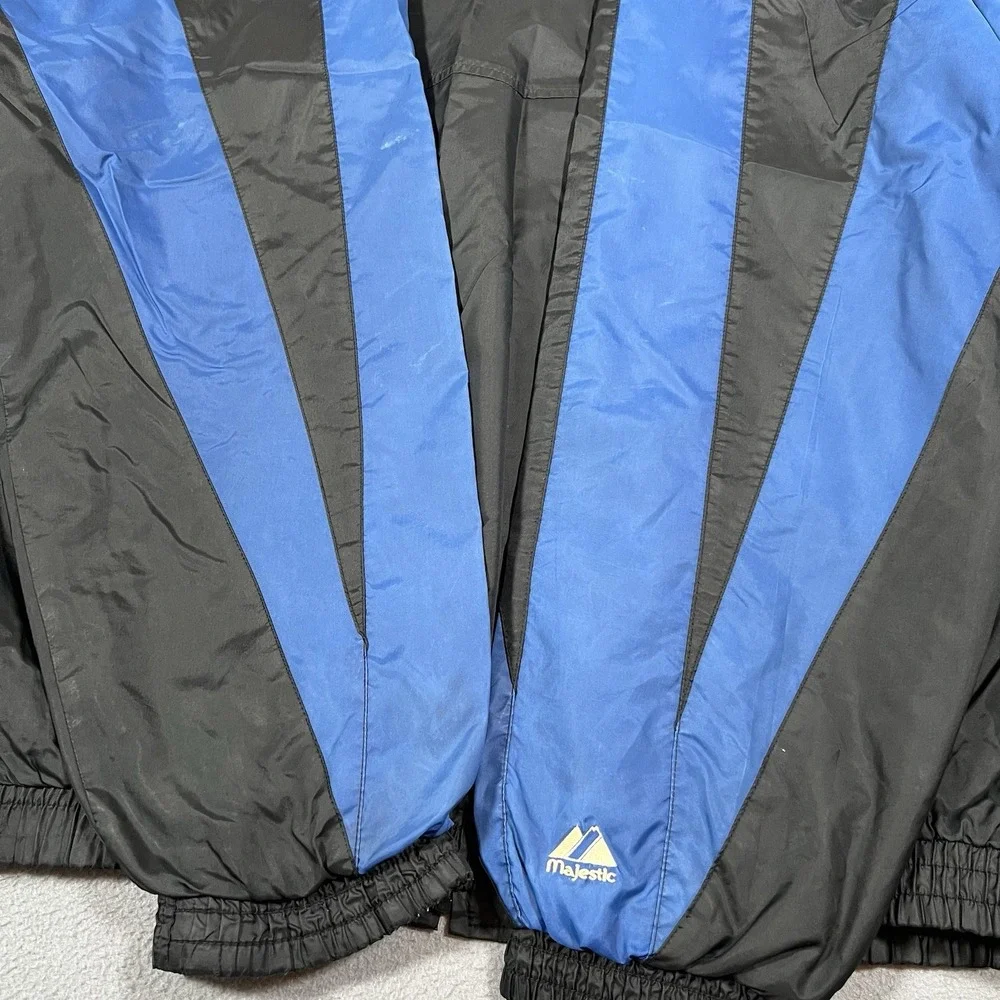 New York Mets Majestic Jacket 2XL Full‎ Zip Nylon NY Windbreaker Dugout Vintage
